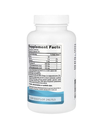 Омега-3, 690 мг на порцію, смак лимона, Omega-3, Nordic Naturals, 120 гелевих капсул