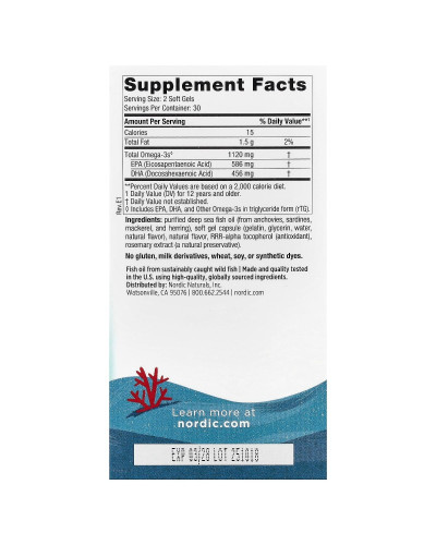 Омега-3, рыбий жир для подростков, вкус клубники, Teen, Ultimate Omega Fish Oil, Ages 12+, Nordic Naturals, 60 миникапсул
