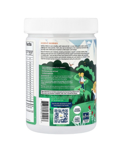 Мультивитамины для детей, апельсин и лимон, Nordic Berries, Multivitamin Gummies, Ages 3+, Nordic Naturals, 200 жевательных конфет