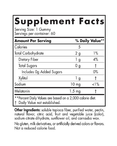 Мелатониновые жевательные конфеты, Melatonin Gummies, Nordic Naturals, вкус малины, 1,5 мг, 60 жевательных конфет