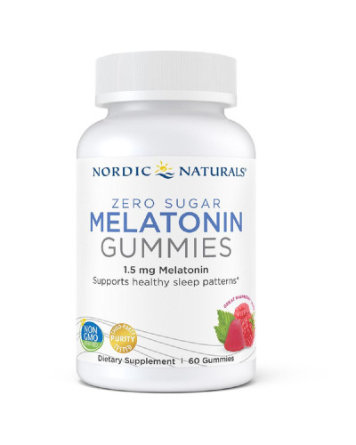 Мелатониновые жевательные конфеты, Melatonin Gummies, Nordic Naturals, вкус малины, 1,5 мг, 60 жевательных конфет