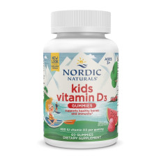 Витамин D3 для детей, вкус арбуза, 400 МЕ, Kids Vitamin D3 Gummies, Nordic Naturals, 60 жевательных таблеток