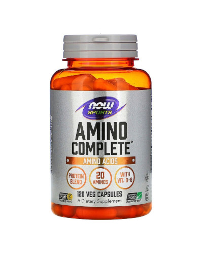 Комплекс Аминокислот, Sports, Amino Complete, Now Foods, 120 вегетарианских капсул