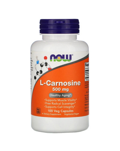 L-Карнозин, L-Carnosine, Now Foods, 500 мг, 100 вегетарианских капсул