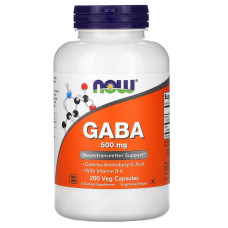 GABA (Гамма-Аминомасляная Кислота) 500мг, Now Foods, 200 вегетарианских капсул