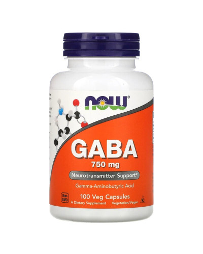 GABA (Гамма-Аминомасляная Кислота) 750мг, Now Foods, 100 вегетарианских капсул