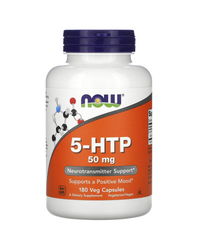 5-HTP (Гидрокситриптофан) 50 мг, Now Foods, 180 вегетарианских капсул