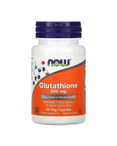 Глутатион, 500 мг, Glutathione, Now Foods, 30 вегетарианских капсул