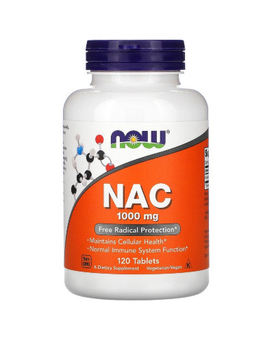 NAC (N-Ацетил-L-Цистеїн), Now Foods, 1000 мг, 120 таблеток