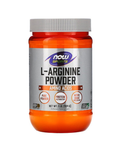 L-Аргинин, L-Arginine Powder, Now Foods, порошок 454 гр