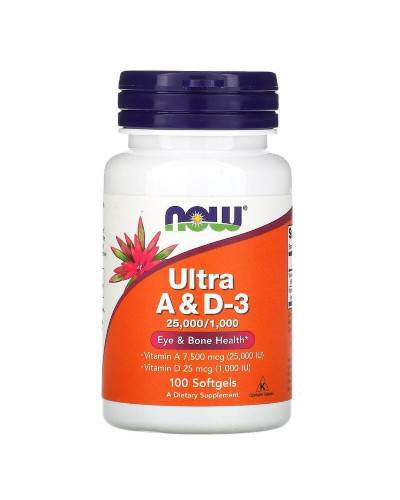 Вітаміні A та D3, ультра-добавка, Ultra A&D3, Now Foods, 100 гелевих капсул
