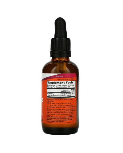 Вітамін D3, 400 МО, Liquid Vitamin D3, Now Foods, 59 мл