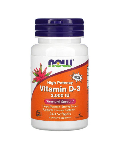 Вітамін D3 2000IU, Now Foods, 240 желатинових капсул