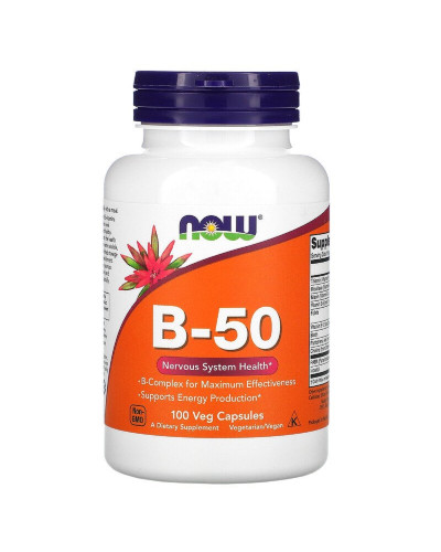 B-Комплекс 50, Now Foods, 100 вегетаріанських капсул