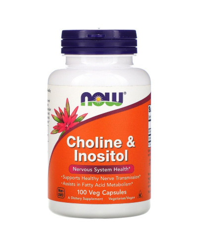 Холін (В4) та Інозітол (В8), Choline & Inositol, Now Foods, 500 мг, 100 вегетаріанських капсул