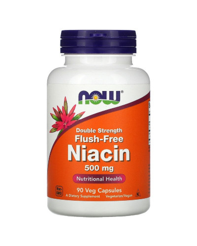 Ніацин (В3), No-Flush Niacin, Now Foods,, 500 мг, 90 вегетаріанських капсул