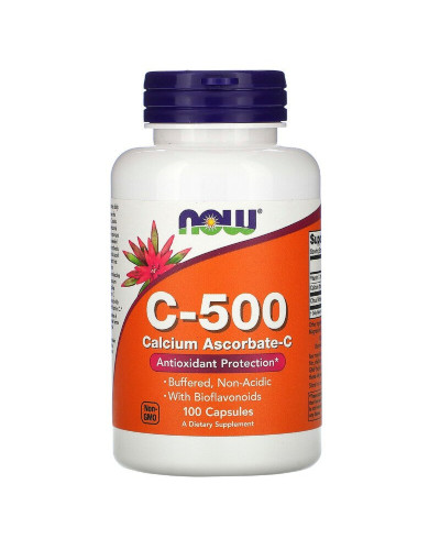 Вітамін C-500, аскорбат кальцію-C, Vitamin C, Calcium Ascorbate-C, Now Foods, 100 капсул