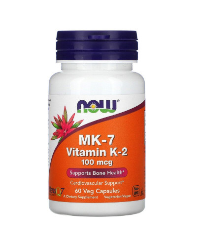 Вітамін К-2, K-2 (MK7), Now Foods, 100 мкг, 60 вегетаріанських капсул