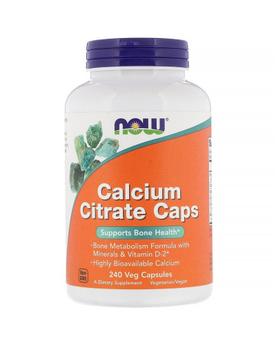 Цитрат кальцію, Calcium Citrate Caps, Now Foods, 240 вегетаріанських капсул