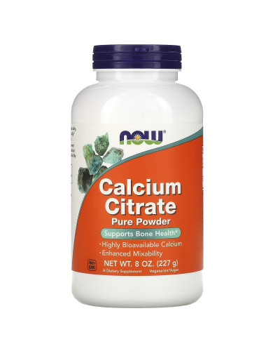 Цитрат кальцію в порошку, Calcium Citrate, Pure Powder, NOW Foods, 227 гр