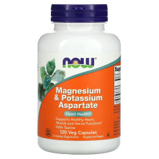 Аспартат магния и калия, Magnesium & Potassium Aspartate, Now Foods, 120 вегетарианских капсул.
