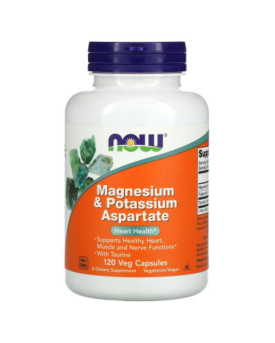 Аспартат магнію та калію, Magnesium & Potassium Aspartate, Now Foods, 120 вегетаріанських капсул
