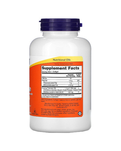 Масло Примулы Вечерней 1300 мг, Now Foods, 120 желатиновых капсул