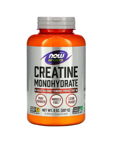 Креатин моногидрат, Creatine Monohydrate, Now Foods, порошок 227 гр