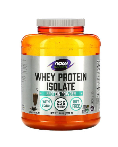 Изолят сывороточного Протеина, вкус сливочного шоколада, Whey Protein Isolate, Now Foods, порошок 2268 гр