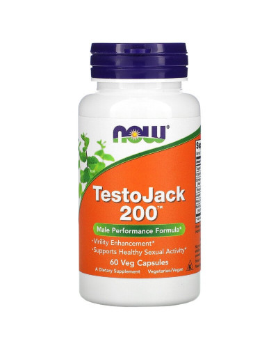 Репродуктивне Здоров'я Чоловіків ТестоДжек, TestoJack 200, Now Foods, 60 вегетаріанських капсул