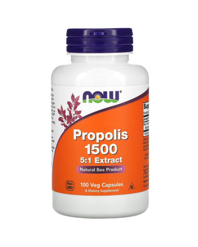 Прополис 1500, Now Foods, 100 вегетарианских капсул