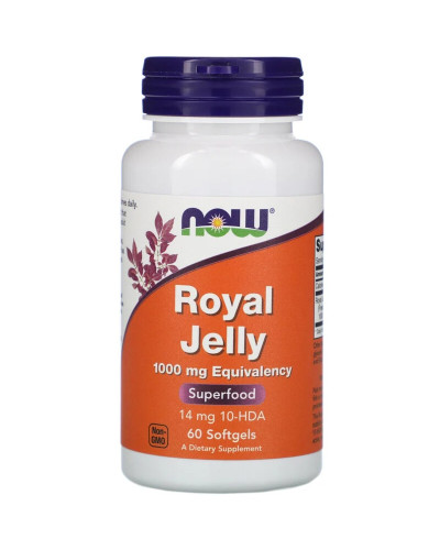 Маточное Молочко 1000 мг, Royal Jelly, Now Foods, 60 гелевых капсул
