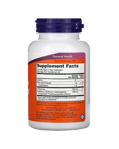 Клюква з маннозою, Mannose Cranberry, Now Foods, 90 вегетаріанських капсул Клюква з маннозою, Mannose Cranberry, Now Foods, 90 вегетаріанських капсул