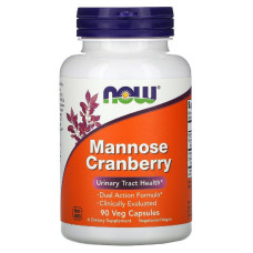 Клюква с маннозой, Mannose Cranberry, Now Foods, 90 вегетарианских капсул