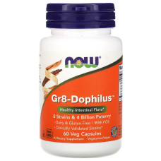 Пробиотики для улучшения желудочного тракта, Gr8-Dophilus, Now Foods, 60 вегетарианских капсул.