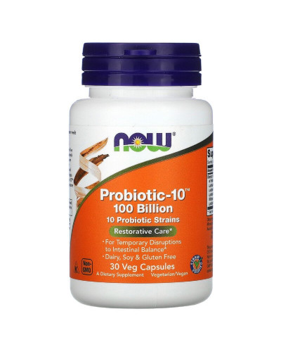 Пробіотичний Комплекс Probiotic 100 Billion, Now Foods, 30 вегетаріанських капсул
