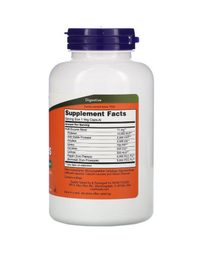 Рослинні ферменти, Plant Enzymes, Now Foods, 240 вегетаріанських капсул