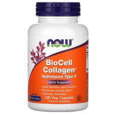 Коллаген, гидролизованный тип II, BioCell Collagen, Hydrolyzed Type II, Now Foods, 120 вегетарианских капсул