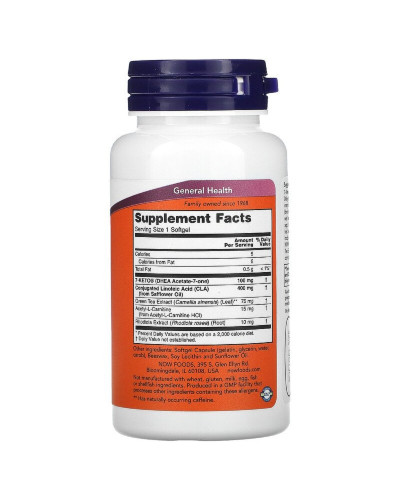 7-Кето, 100 мг, 7-Keto, LeanGels, Now Foods, 60 желатинових капсул