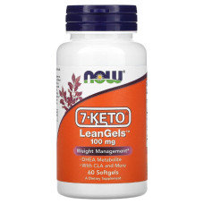 7-Кето, 100 мг, 7-Keto, LeanGels, Now Foods, 60 желатиновых капсул
