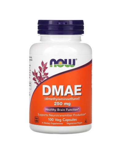 DMAE (диметиламиноэтанол) 250мг, Now Foods, 100 вегетарианских капсул