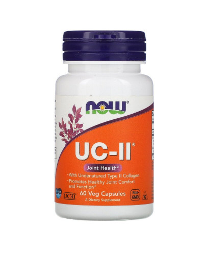 Коллаген натуральный тип II, UC-II, Now Foods, 60 вегетарианских капсул
