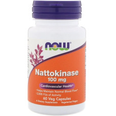 Наттокиназа, 100 мг, Nattokinase, Now Foods, 60 вегетарианских капсул