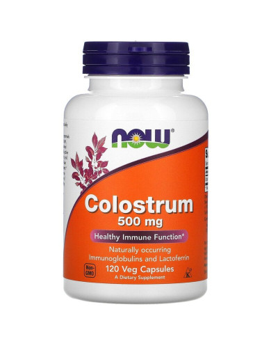 Молозиво, 500 мг, Colostrum, Now Foods, 120 вегетаріанських капсул
