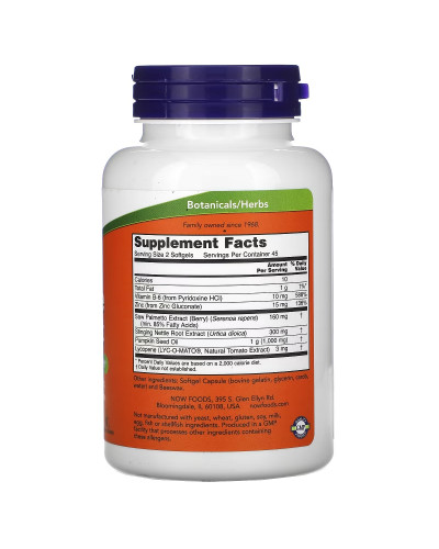 Підтримка простати, Prostate Support, Now Foods, 60 гелевих капсул