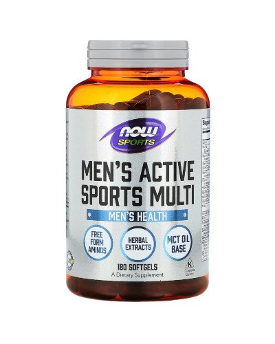 Чоловічі Мультівітаміни для активних видів спорту, Men's Active Sports Multi, Now Foods, 180 гелевих капсул