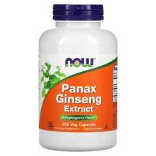 Экстракт женьшеня обыкновенного, Panax Ginseng Extract, Now Foods, 250 вегетарианских капсул.