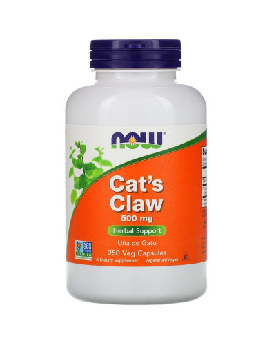 Кошачий коготь, 500 мг, Cat's Claw, Now Foods, 250 вегетарианских капсул