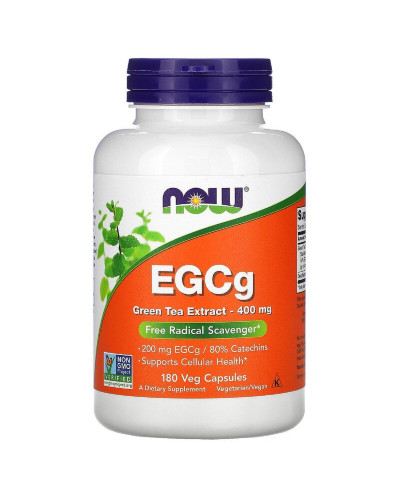 EGCG Экстаракт Листьев Зеленого Чая 400мг, Now Foods, 180 вегетарианских капсул