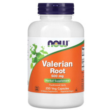 Корень валерианы, 500 мг, Valerian Root, Now Foods, 250 вегетарианских капсул